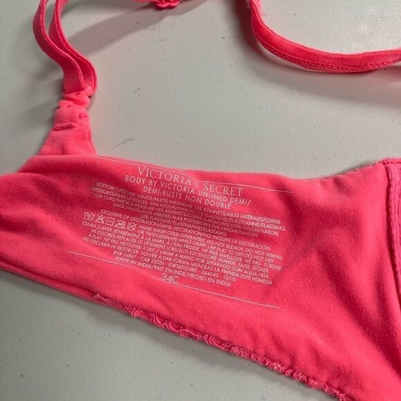 VICTORIA’S SECRET Lace bra pink/orange,34C,Demi-Bust - Picture 6 of 15